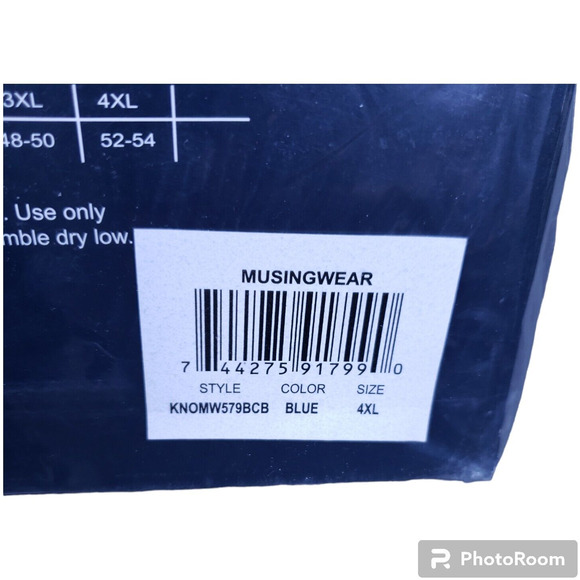 2-Pack Munsingwear Men’s Broadcloth Boxer Shorts 4XL Gray Blue KNOMW579BCB New - Picture 3 of 3